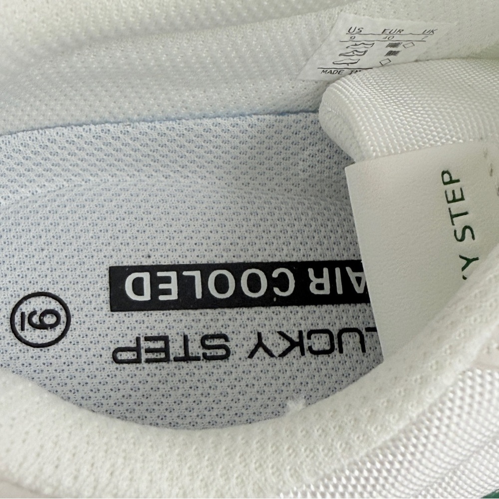 Lucky Step White Green Retro Sneakers Women’s Size‎ 9 Vegan Comfort Lace Up - Picture 3 of 15